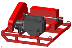 PTO/Diesel Power Unit Skid Mounted, PTO speed 540/1000 RPM, Horsepower 250.