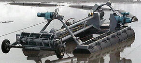 Automated, remote controlled, portable FLUMP can dredge & pump 80 cubic yards of solids per hour. 