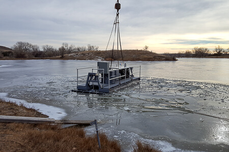 RDF-50 in the test lake in Glendive