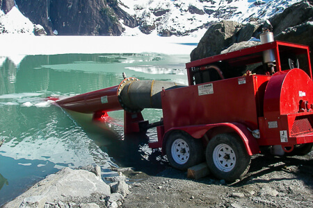 Humpback Trailer Pump being powered with Diesel Power Unit