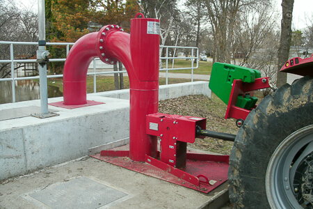 Tractor connected to PTO powered Vertical Pump