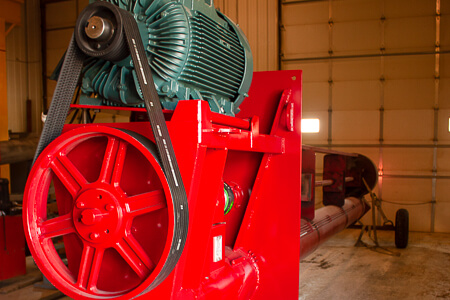 Electric Vertical Pump with exposed Belt and Sheaves